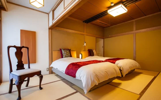 【りんどう】シモンズ製のベッドでごゆっくりお休みください。